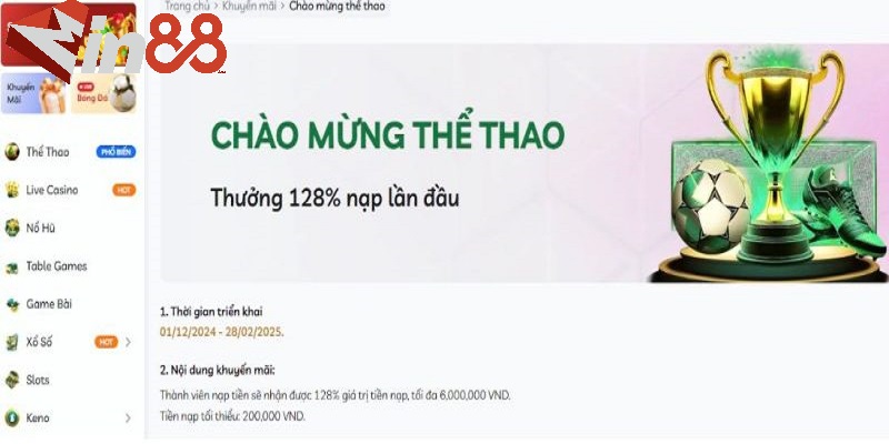 Khuyến mãi 128% cho thành viên mới